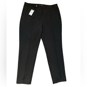 NWT!!! Adrianna Papell Slit Front Slim Fit Career Wear Black Trousers Size 12